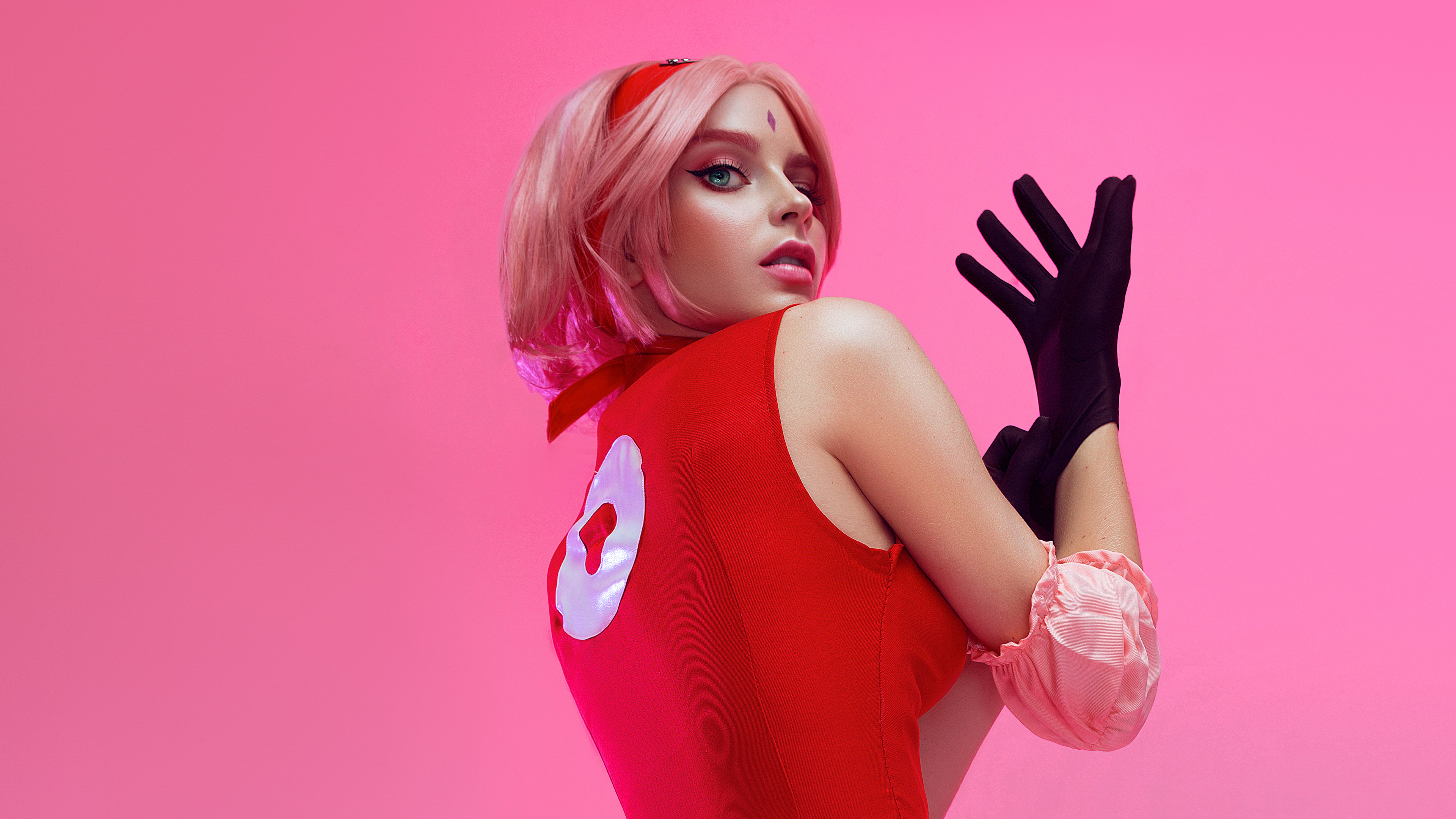 Sakura haruno cosplay k hd anime k wallpapers images backgrounds photos and pictures