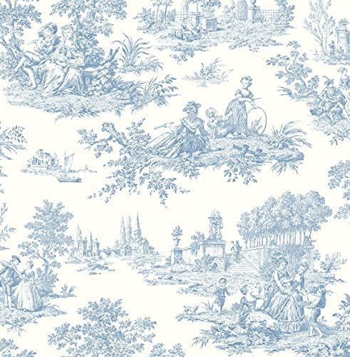 Nextwall chateau toile peel and stick wallpaper blue bell