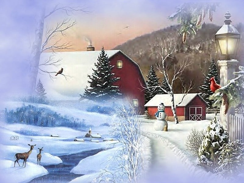 Country winter wallpaper for desktop