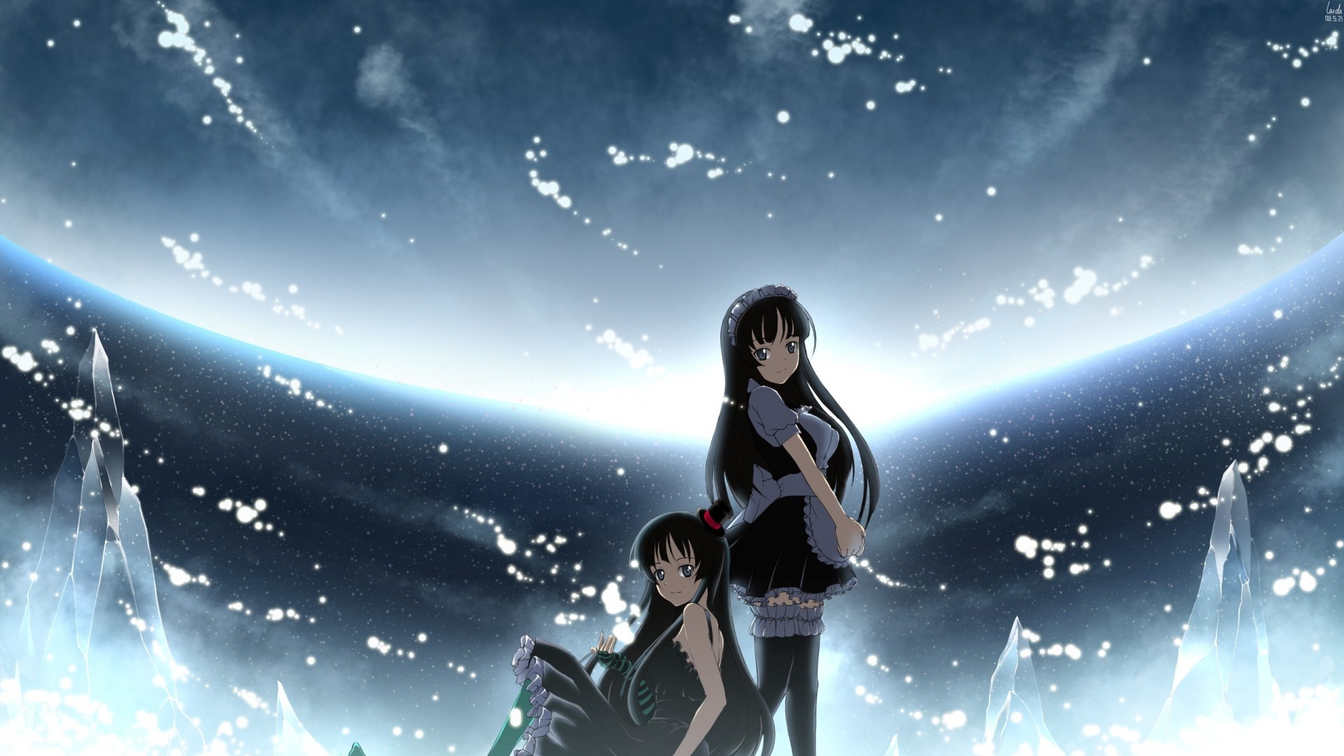 Wallpaper anime girls k on akiyama mio universe midnight screenshot x px puter wallpaper outer space album cover x