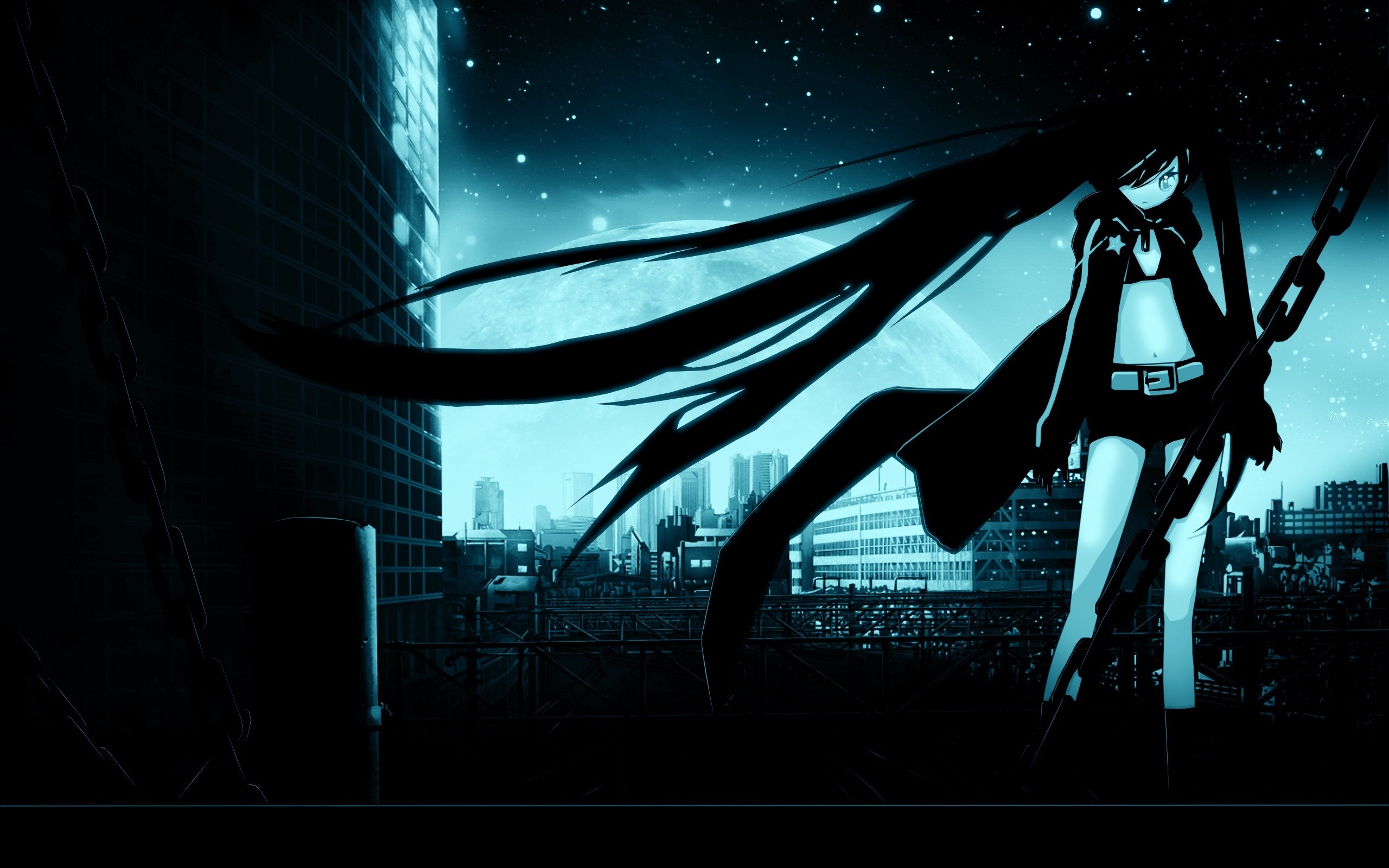 Illustration anime anime girls black rock shooter midnight darkness screenshot puter wallpaper album cover