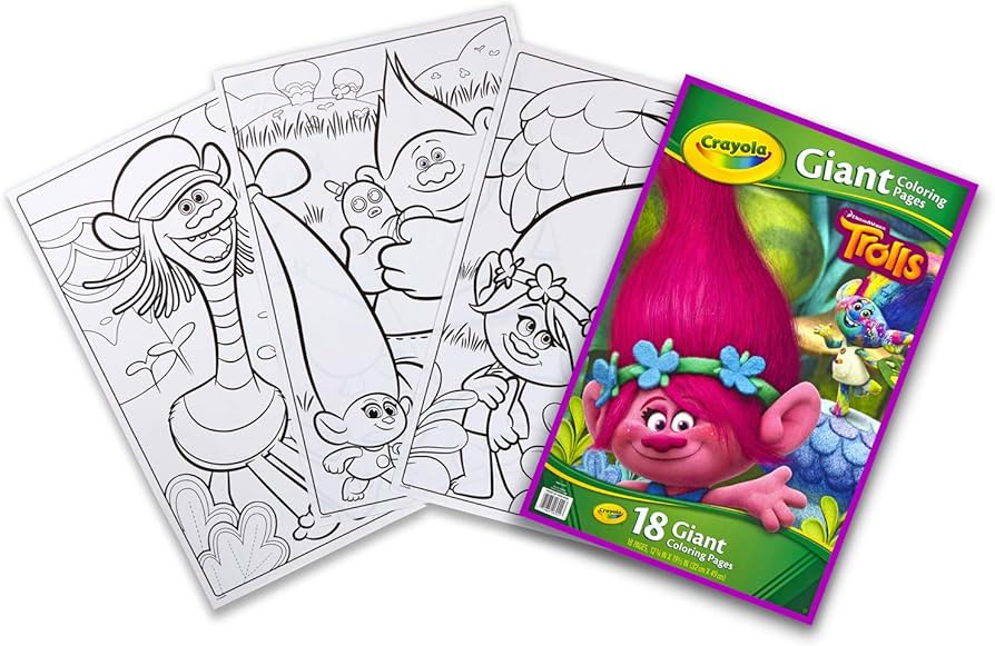 Crayola giant coloring pages trolls toys games