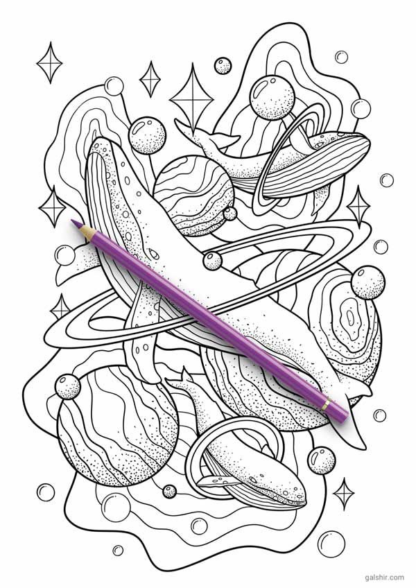 The crazy space coloring pages by gal shir