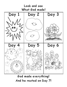 Creation coloring page by mrs pines resources tpt