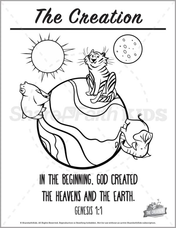 Genesis the creation story preschool coloring pages â
