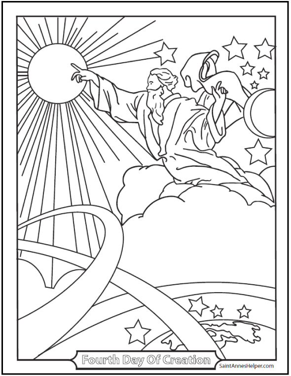 Creation coloring pages âïâï bible story god created heaven and earth