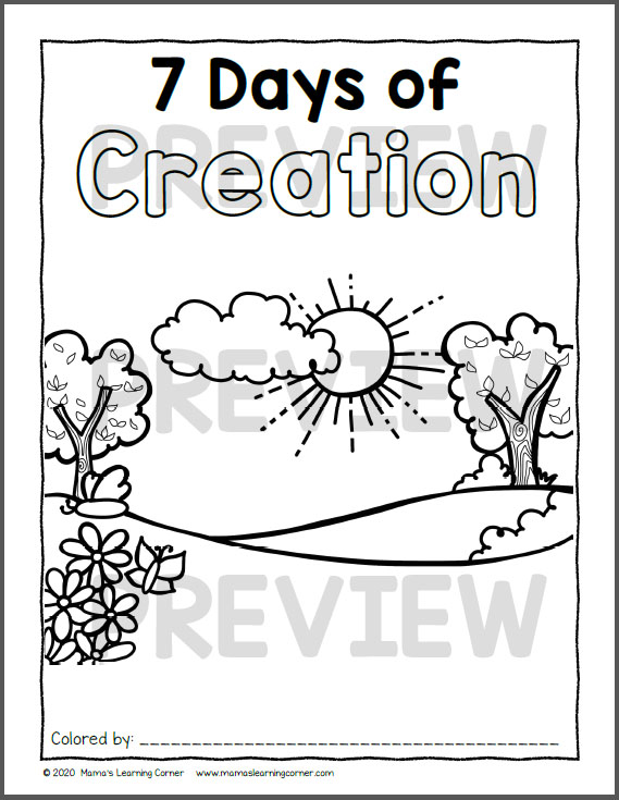 Days of creation coloring pages