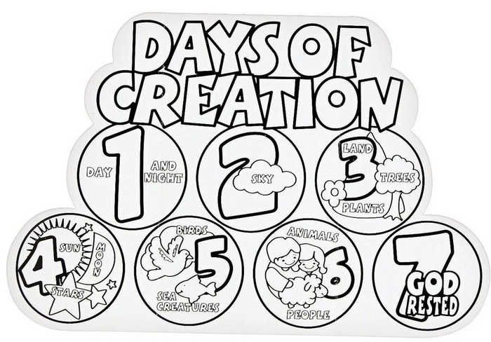 Creation coloring pages pdf for preschoolers
