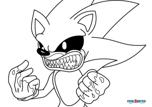 Free printable sonic exe coloring pages for kids