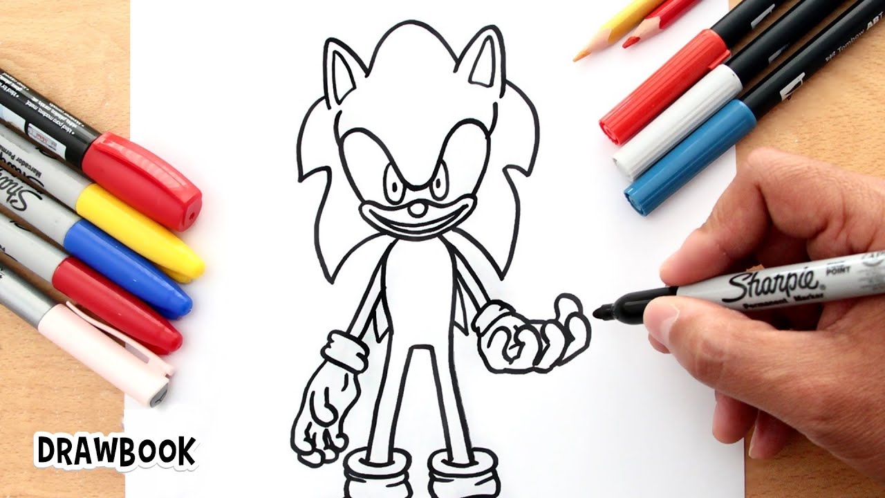 How to draw sonicexe step by step