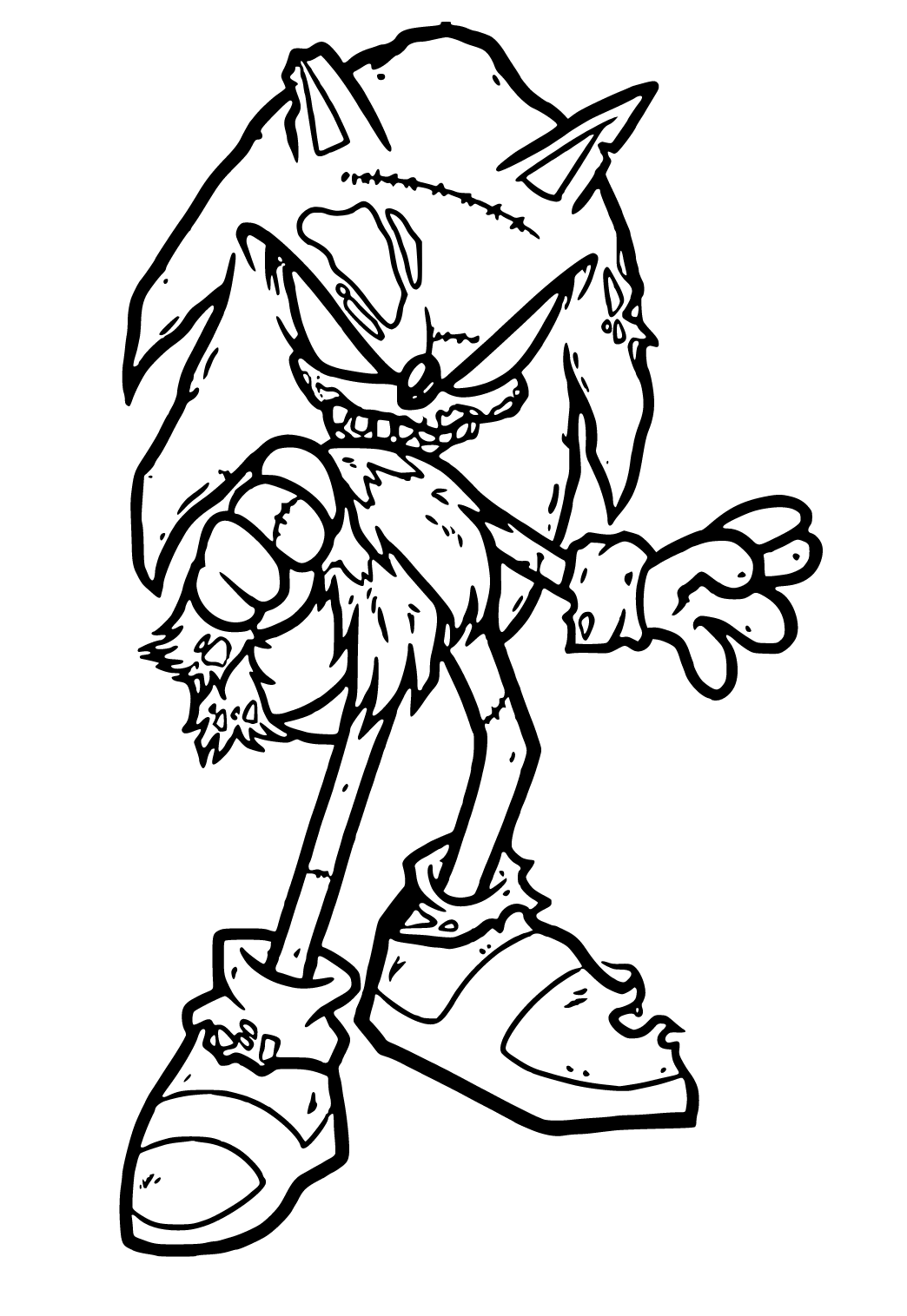 Free printable sonic exe monster coloring page for adults and kids