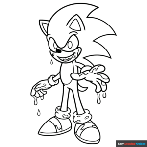 Sonicexe coloring page easy drawing guides