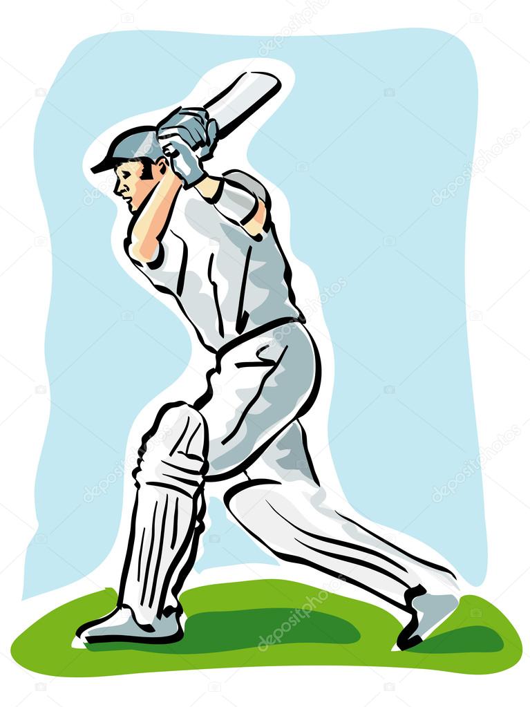 Cricket batsmen playing shot stock vector image by rob