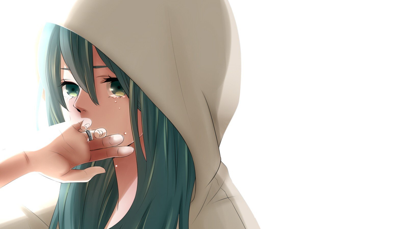 Crying anime girl background wallpapers