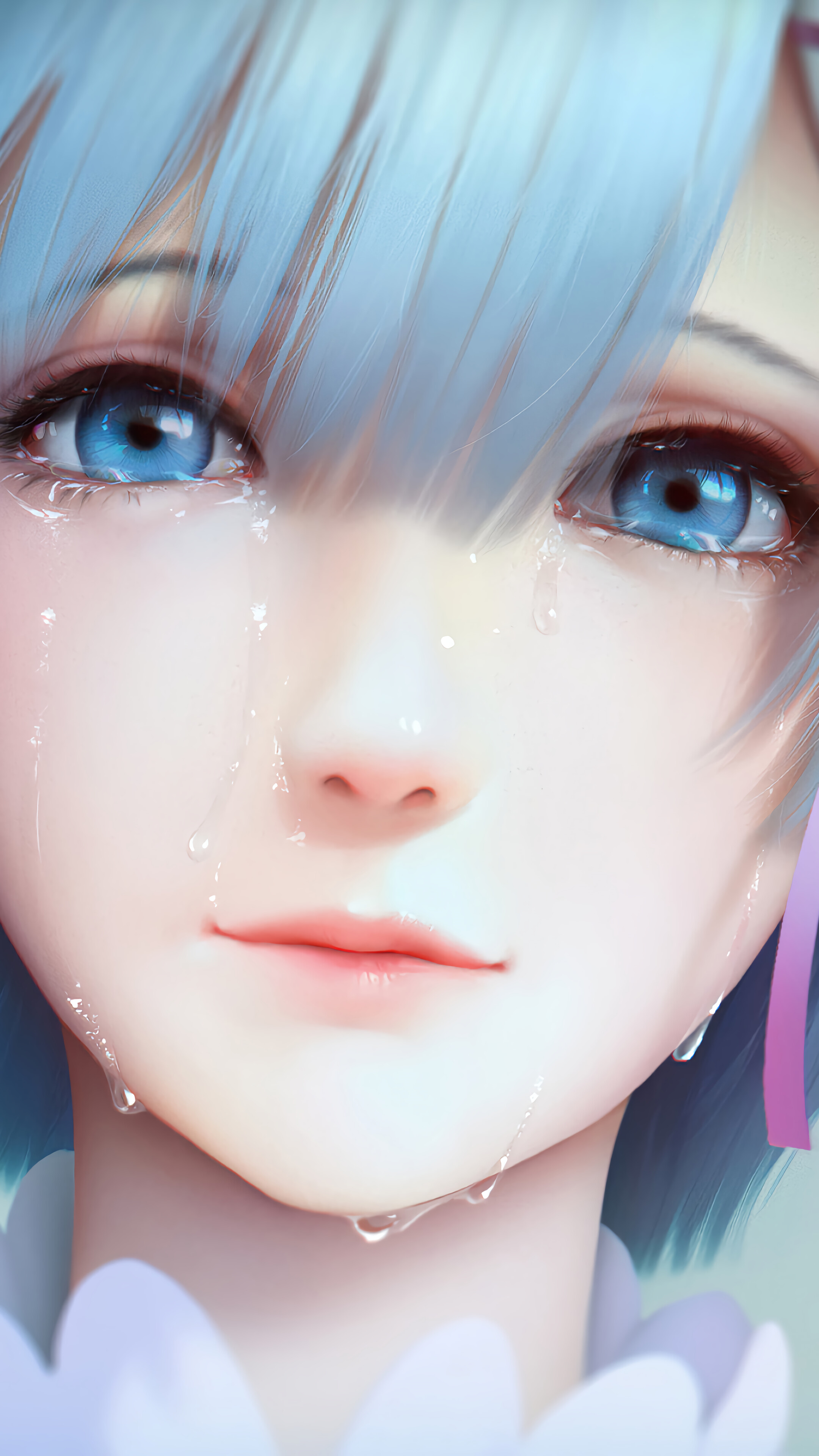 Anime girl crying rezero rem k