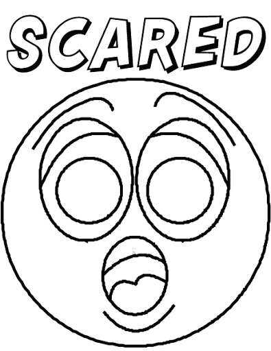 Coloring pages scared emoji coloring pages