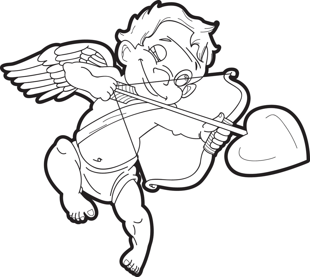 Printable cupid coloring page for kids â