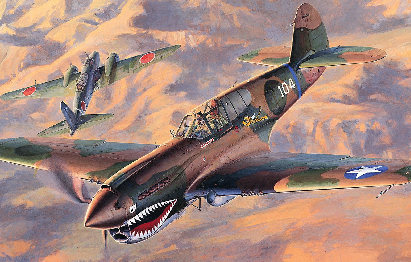 Wallpaper curtiss warhawk american fighter p