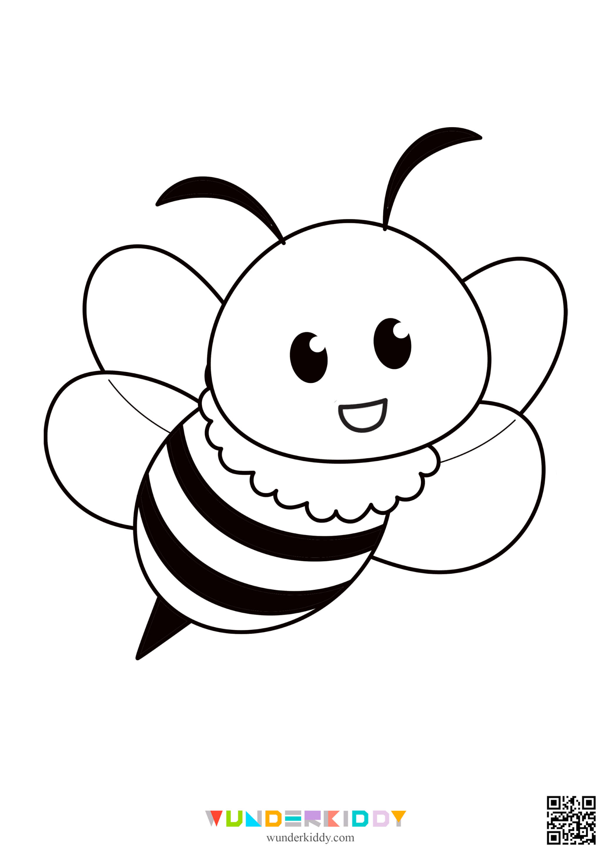 Free printable bee template for kindergarten craft
