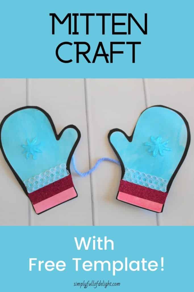 Easy mittens craft with free printable mitten template