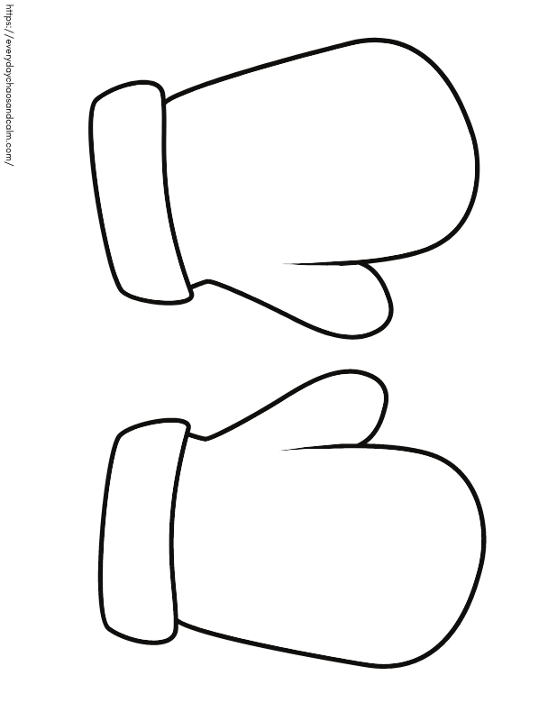 Free printable mitten template for crafts