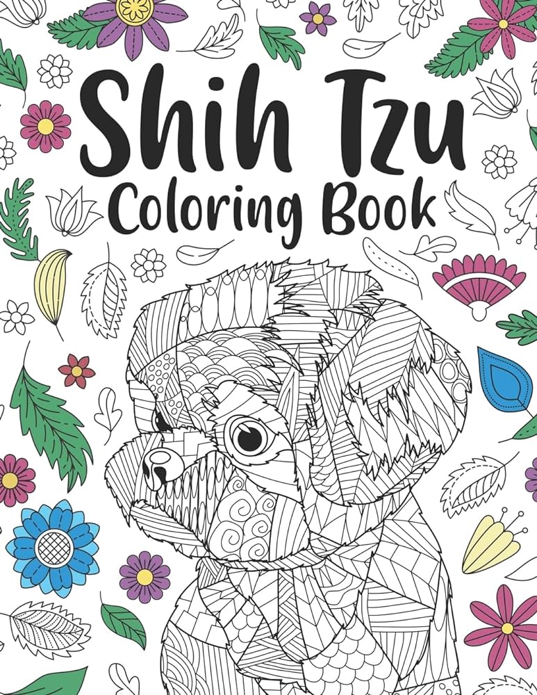 Shih tzu coloring book a cute adult coloring books for shih tzu owner best gift for dog lovers publishing paperland books