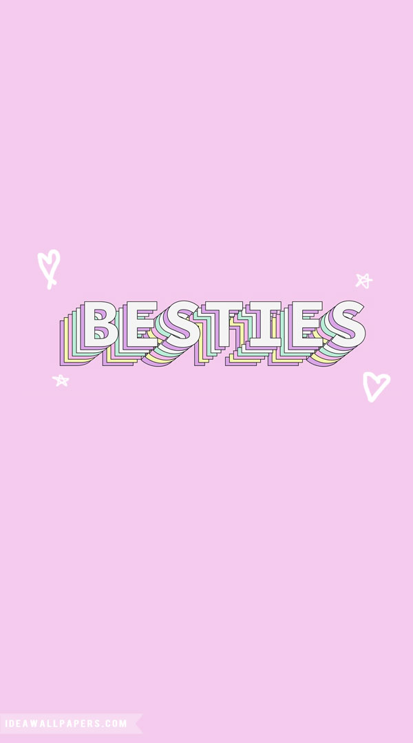 Cute best friends forever wallpapers besties lilac background