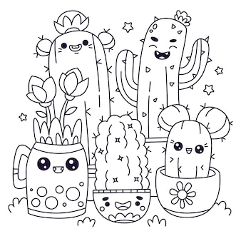 Cactus coloring pages images