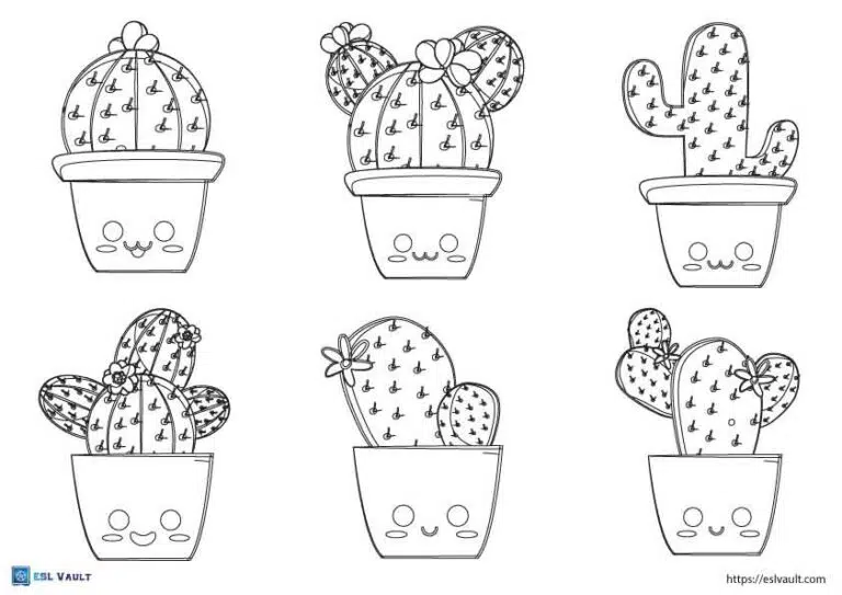 Free cactus coloring pages