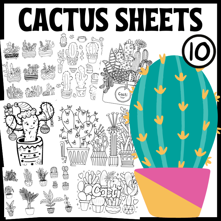 Cactus coloring pages