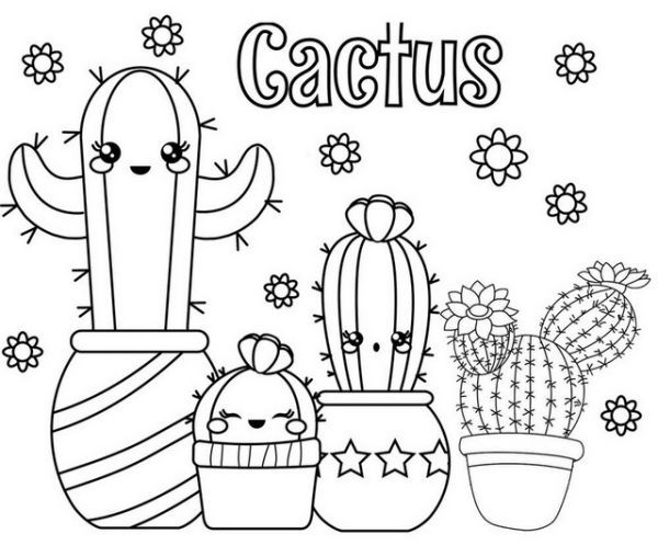 Fun cactus smiling coloring page coloring pages coloring pages for boys cactus pictures