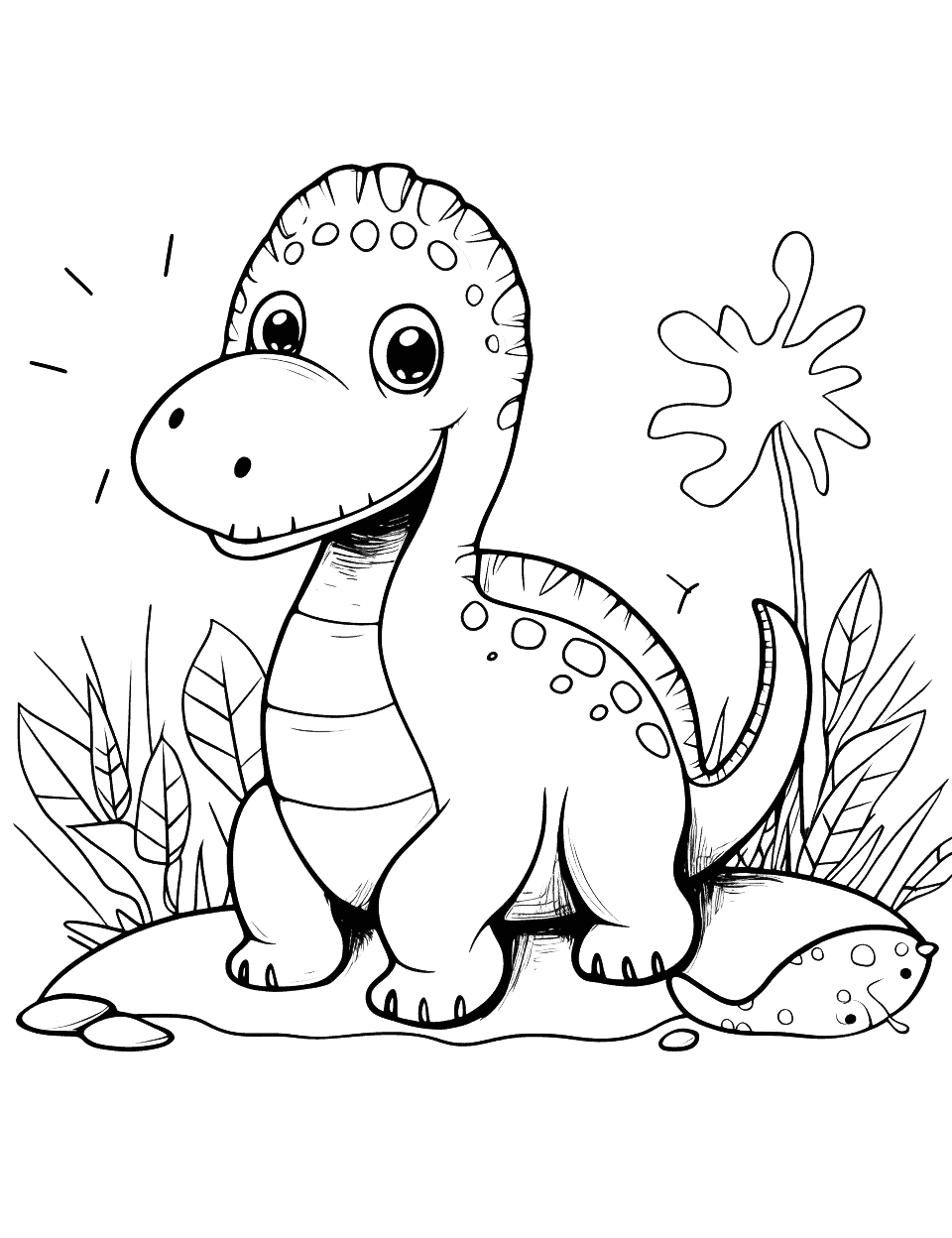 Dinosaur coloring pages free printable sheets