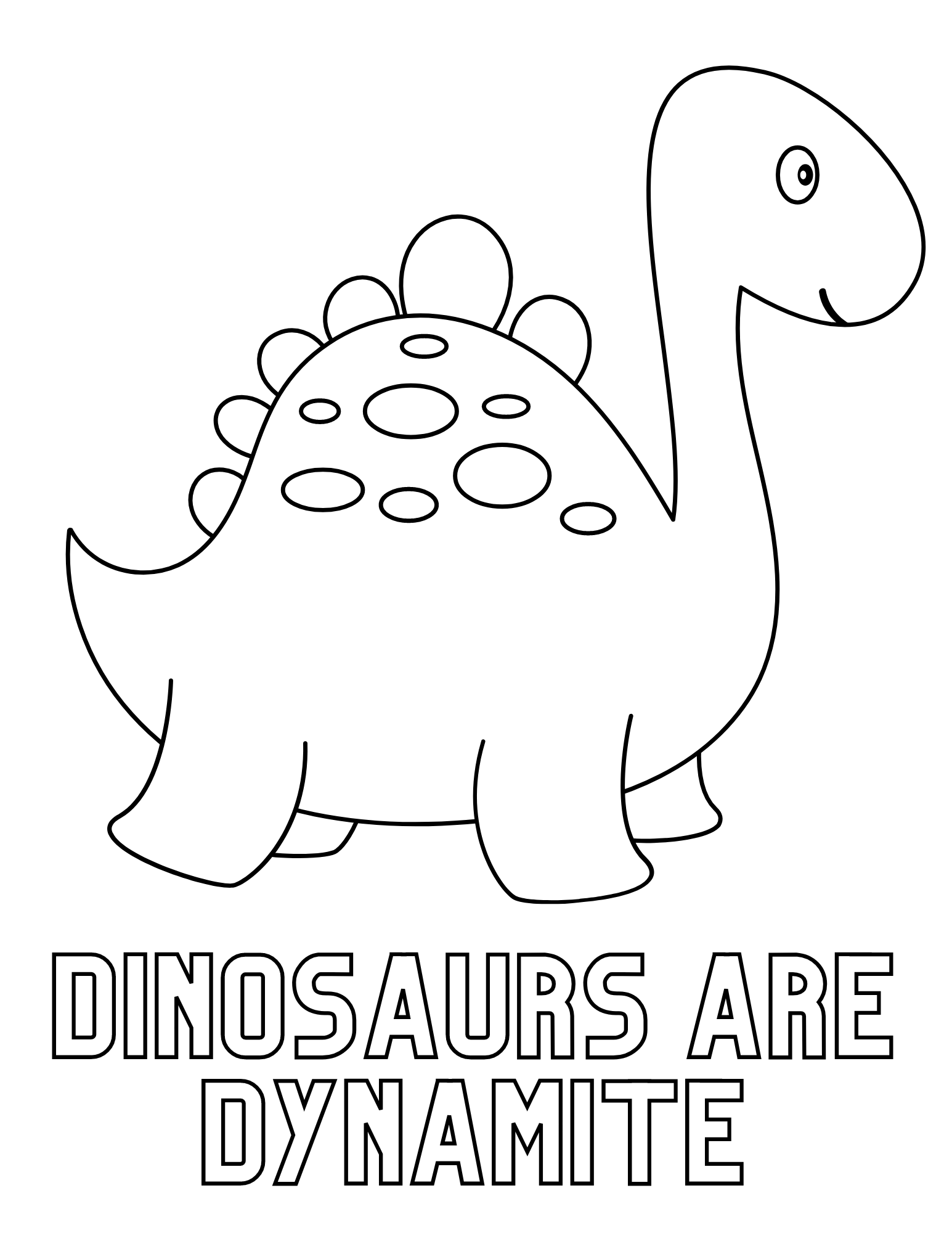 Free printable cute dinosaur coloring pages