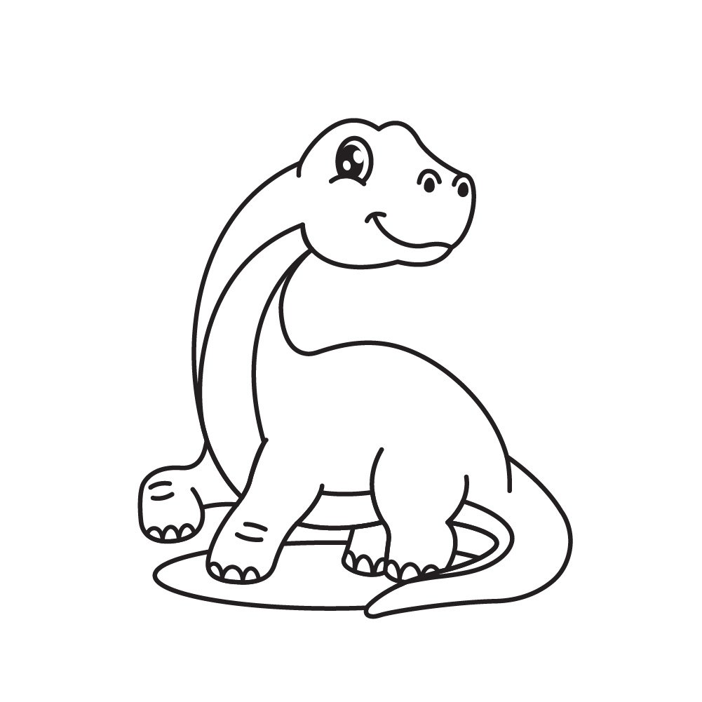 Cute dinosaur coloring page royalty free stock svg vector and clip art