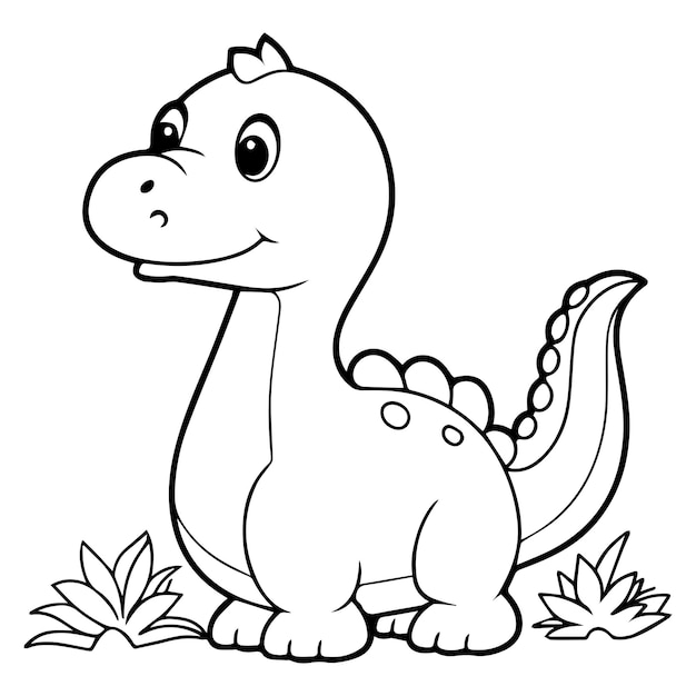 Premium vector cute dinosaur coloring pages