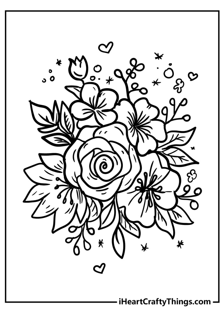 Flower coloring pages free printables
