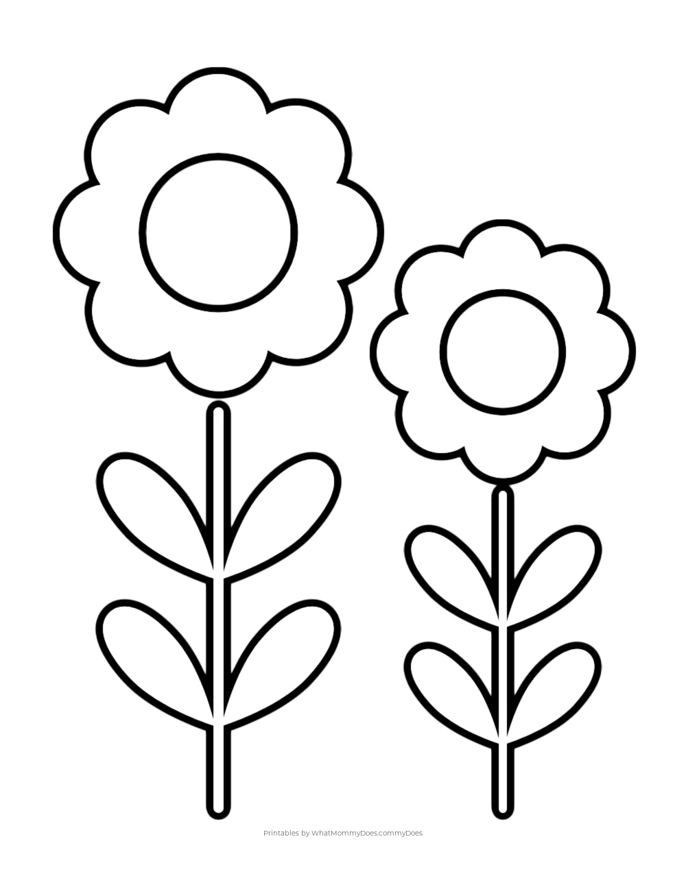 Simple flower coloring page