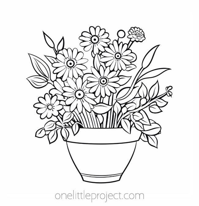 Flower coloring pages free printable flower coloring sheets