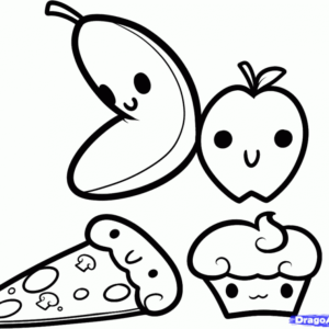 Cute food coloring pages printable for free download