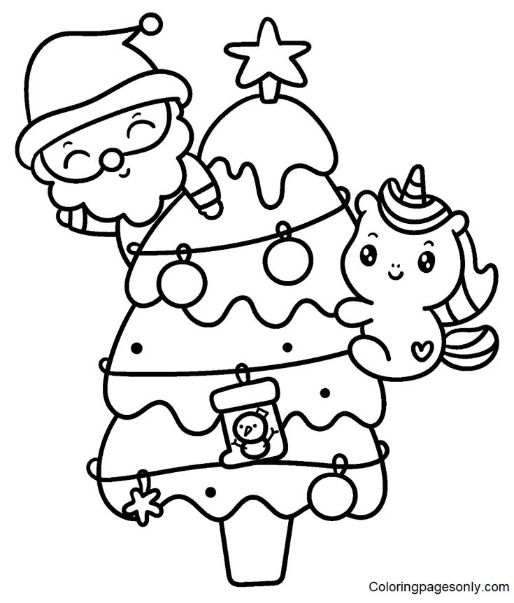 Cute christmas coloring pages