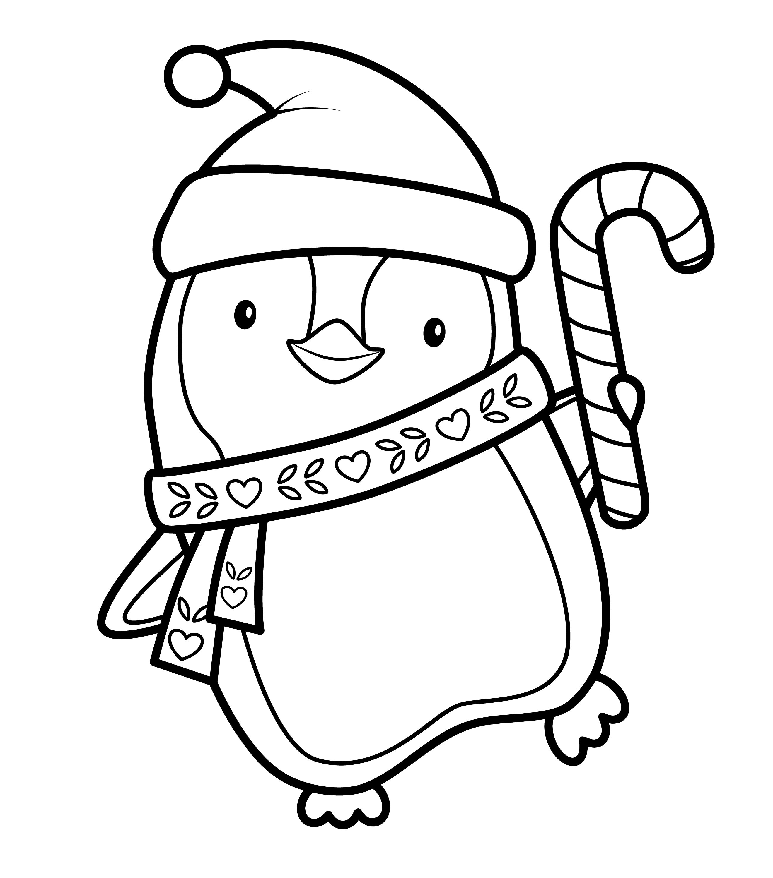 Easy cute christmas coloring book pages for kids
