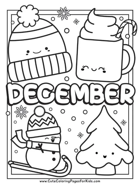 December coloring pages free printable coloring sheets