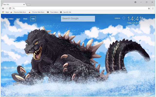 Godzilla wallpaper king of monsters new tab