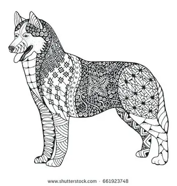 Cute husky coloring pages