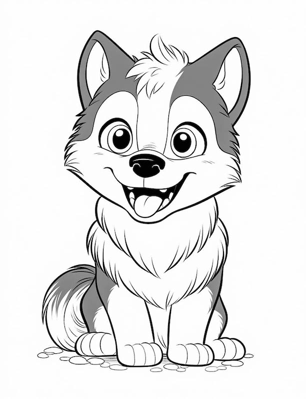 Dog coloring pages for kids and adults