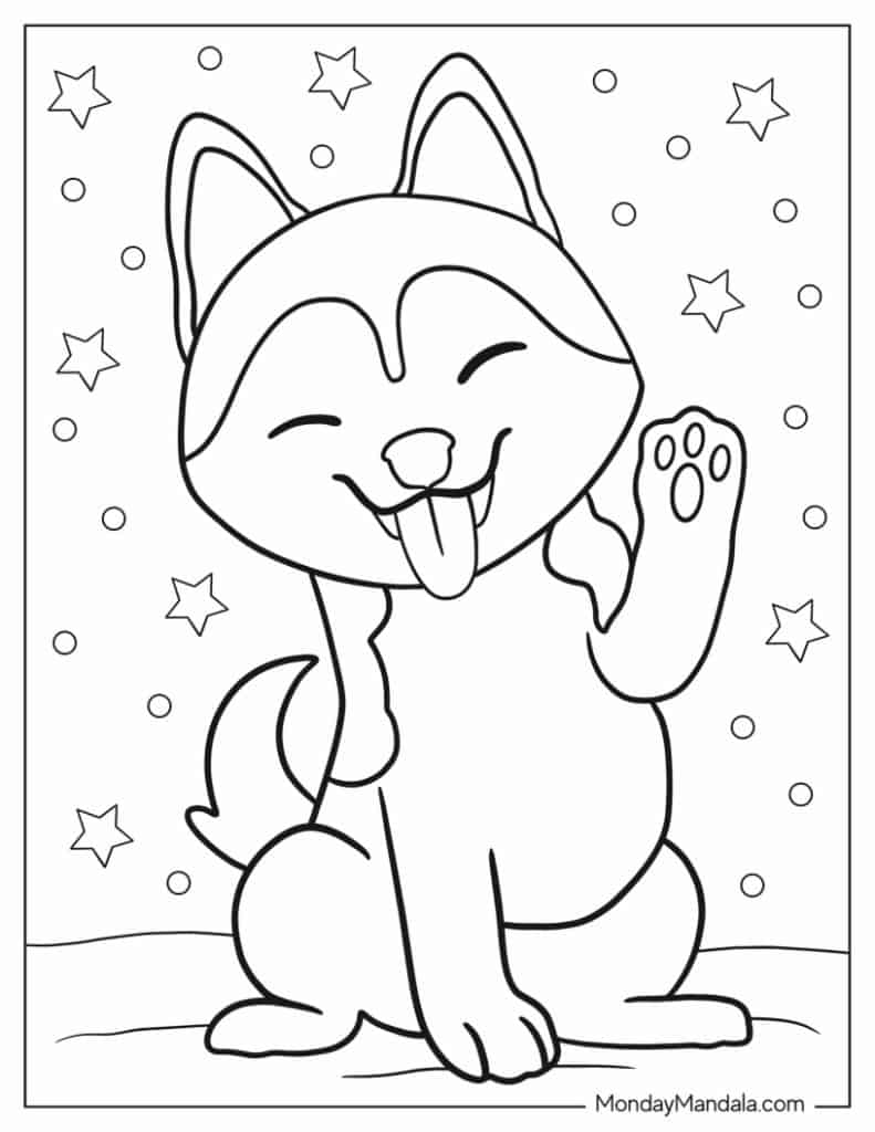 Husky coloring pages free pdf printables