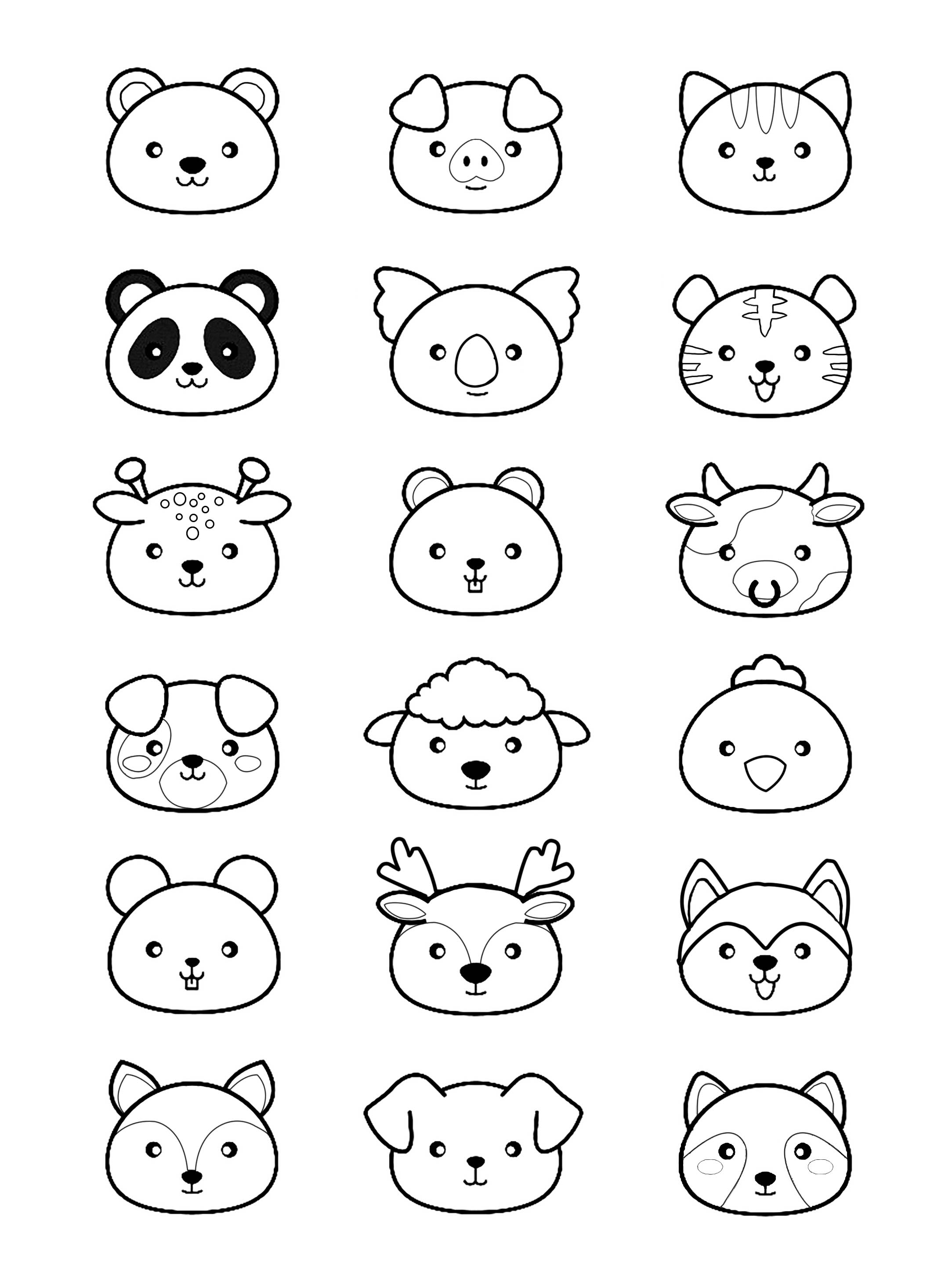 Kawaii free to color for children