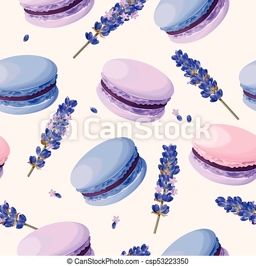 Seamless pastel macarons pastel cute macarons vintage vector seamless background canstock