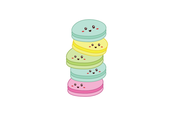 Kawaii cute macaron desserts grafik von soe image