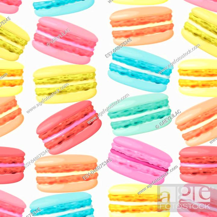 Pastel cute macarons vintage vector seamless background stock vector vector and low budget royalty free image pic esy
